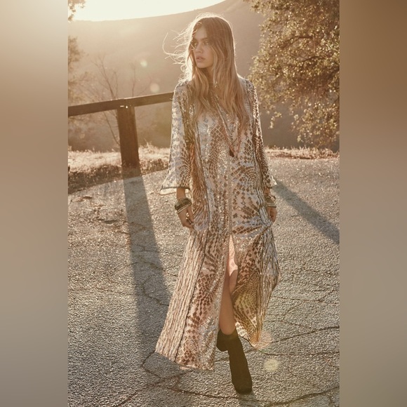 Anna Sui for Free People silver maxi gown - Picture 4 of 10